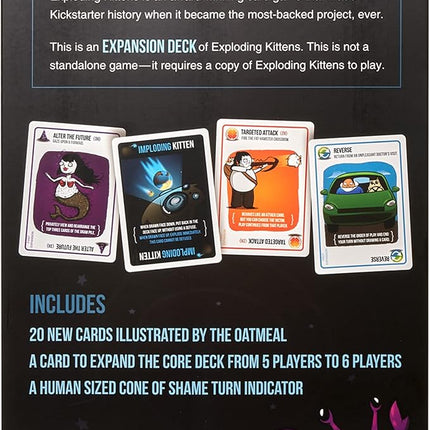Imploding Kittens Expansion Set - A Russian Roulette Card Game, Easy Family-Friendly Party Games for Adults, Teens & Kids - 20 Card Add-on