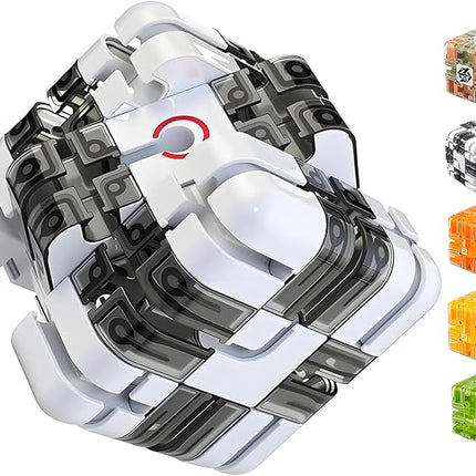 Large Labyrinth 3D Puzzles Maze Cube - Engaging Brain Teaser Toy, 3D Maze Magic Cube & Ball, High Difficulty Puzzle, Brain Training Puzzle, Pefect Gift for Adults Teens, Grey