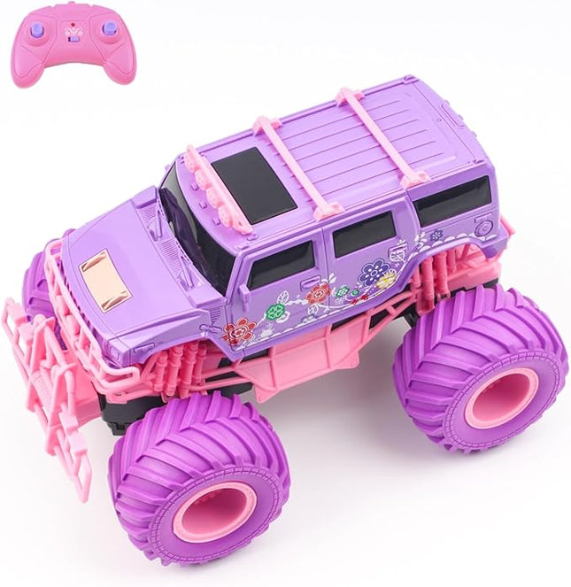 1:16 Scale RC Cars - All-Terrain Off-Road Monster Truck & Hummer, 2.4GHz Remote Control Vehicle Toys for Girls Ages 6-12 (Pink/Purple) | Box Included