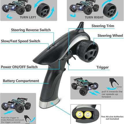 HAIBOXING RC Cars Hailstorm, 36+KM/H High Speed 4WD 1:18 Scale Waterproof Truggy Remote Control Off Road Monster Truck with Two Rechargeable Batteries, All Terrain Toys for Kids and Adult