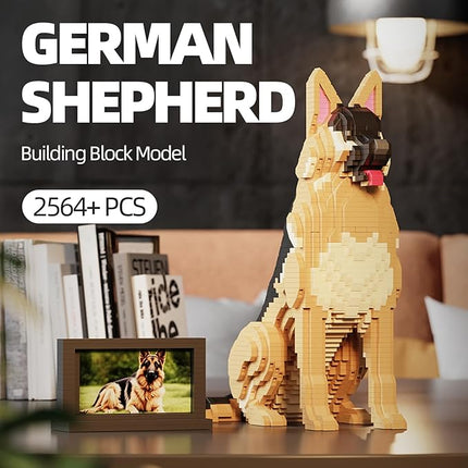 Animal Dog Adorable Pet German Shepherd Building Block Set - Secret Small Storage Box Inside! Ideal Toy for Dog Lovers, Kids & Adults