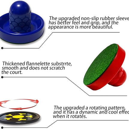 Air Hockey Pushers and Air Hockey Pucks, Non-Slip Strikers and Dynamic Pucks for Air Hockey Table Game for Adults and Kids,Replacement Accessories for Game Tables