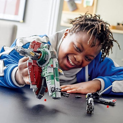 LEGO Star Wars Boba Fett Starship 75312 Building Toy - Mandalorian Model Set Featuring Iconic Starfighter with Rotating Wings and 2 Minifigures, Fun and Imaginative Build for Kids Age 9+