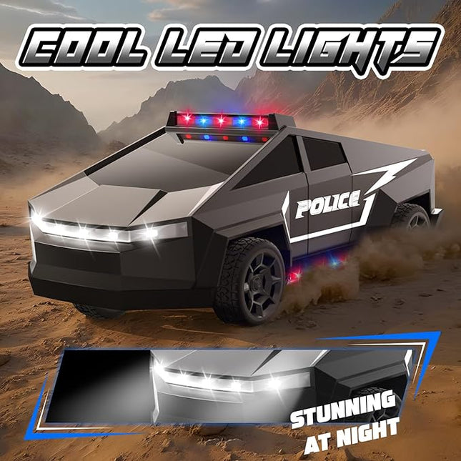Remote Control Car, 1:22 RC Trucks Police Car Toy for Boys, RC Car with Light and Loadspace, 4WD Electric Vehicle Toys, Birthday Gifts for Boys/Girls Age 4 5 6 7 8 9 10-12+