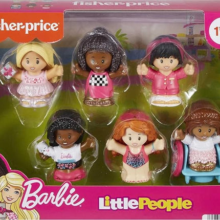 Fisher-Price Little People Barbie Toddler Toys Figure 6 Pack for Preschool Pretend Play Ages 18+ Months