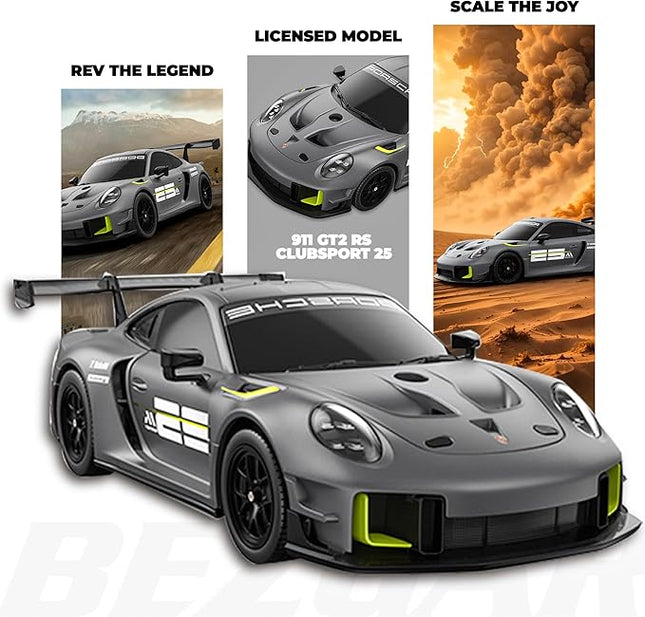 BEZGAR Porsche Remote Control Car - Officially Licensed Porsche 911 GT2 RS Toy Car 1:24 Porsche RC Car Model Vehicle Gift for Boys,Girls,Teens and Adults