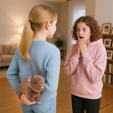 OUOZZZ Highland Cow Stuffed Animal - 9.4" Plush Toy Mini Baby Scottish Cow- Soft & Realistic, Travel-Friendly & Portable Gift for Girls, Boys, Toddlers & Kids