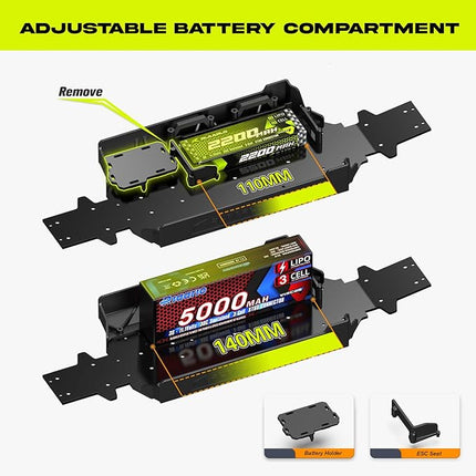 AMORIL 1/10 RTR Brushless Fast RC Cars for Adults,Max 50mph Hobby Electric Off-Road Monster Truck,Waterproof High Speed RC Car 4WD Remote Control Car with 3S Lipo,Green