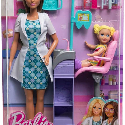 Barbie Careers Playset, Dentist with Blonde Doctor Fashion Doll, Toddler Small Doll, Furniture & Accessories