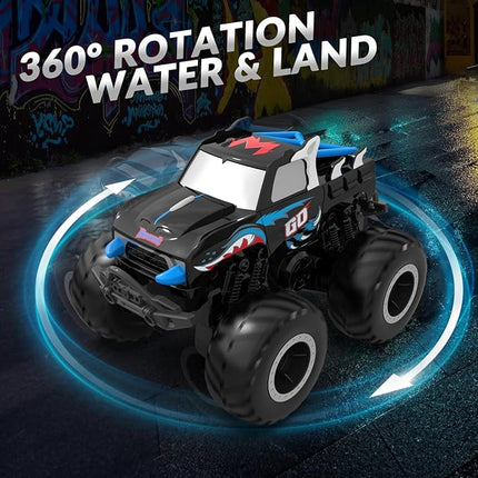 STEMTRON Amphibious Remote Control Car 2.4 1:20 GHz All Terrain Off-Road RC Car Pool Toys Remote Control Boat Gifts for Kids Boys Blue