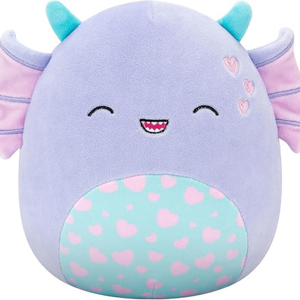 Squishmallows Original 8in Strobe The Purple Swamp Monster with Hearts – Official Jazwares Valentine Plush (Little)
