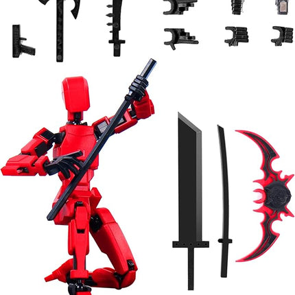T13 Model13 Action Figure,Magnetic Travel Toys for Kids,Model Lucky 13 Movable Figures,Multiple Gestures and Play Styles,Tabletop Decorations and Gifts for Gaming Enthusiasts. (Red)