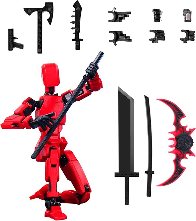 T13 Model13 Action Figure,Magnetic Travel Toys for Kids,Model Lucky 13 Movable Figures,Multiple Gestures and Play Styles,Tabletop Decorations and Gifts for Gaming Enthusiasts. (Red)