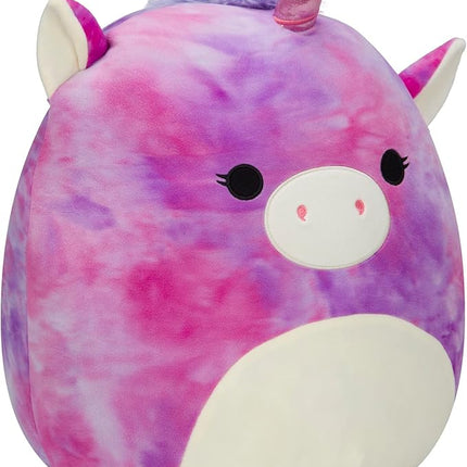 Squishmallows Original 14-Inch Lola Purple and Pink Tie-Dye Unicorn - Large Ultrasoft Official Jazwares Plush