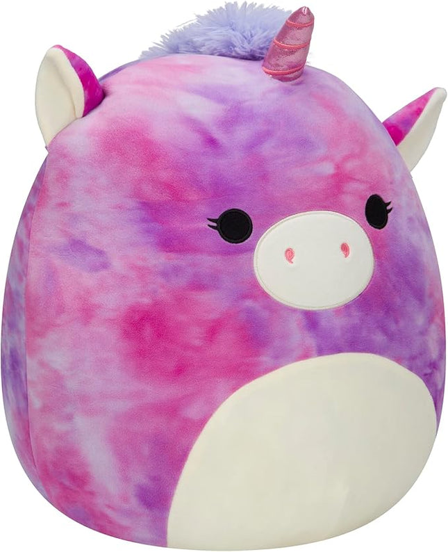 Squishmallows Original 14-Inch Lola Purple and Pink Tie-Dye Unicorn - Large Ultrasoft Official Jazwares Plush