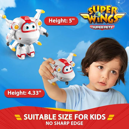 Super Wings 5" Transforming Astro Airplane Action Figure - Fun Toy for Kids Ages 3+ (White)