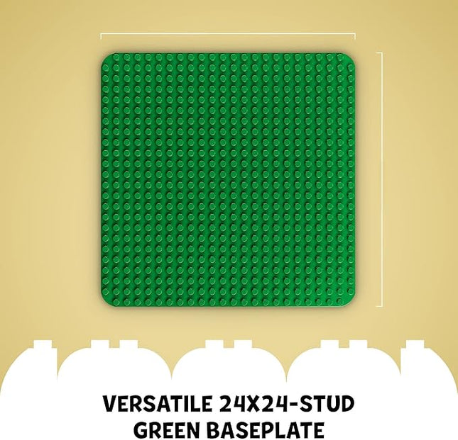 LEGO DUPLO Green Building Plate - 24x24 Stud Foundation for Toddlers to Build, Play, & Display Their Brick Creations - Baseplate Construction Toy for Kids - 10980