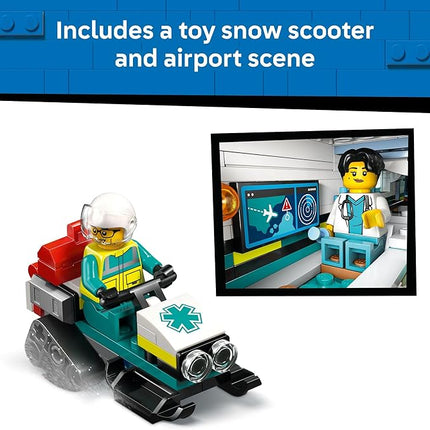 LEGO City Emergency Air Ambulance Airplane Building Toy for Kids - Pretend Play Rescue Airplane Model for Boys & Girls, Ages 6+ - Building Blocks W/Hero Minifigures - Gift Idea for Birthdays - 60465