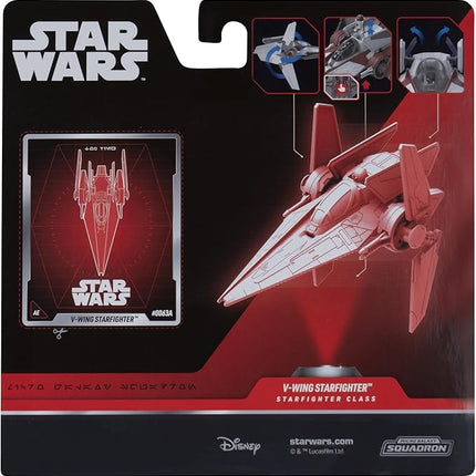 Star Wars Micro Galaxy Squadron V-Wing Starfighter (Armada Edition) - 3-Inch Vehicle with Radiator Wings Plus Two 1-Inch Micro Figure Accessories