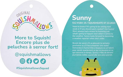 Squishmallows Original 12-Inch Sunny Yellow Bee with Green Bucket Hat - Official Jazwares Plush (Medium-Sized)
