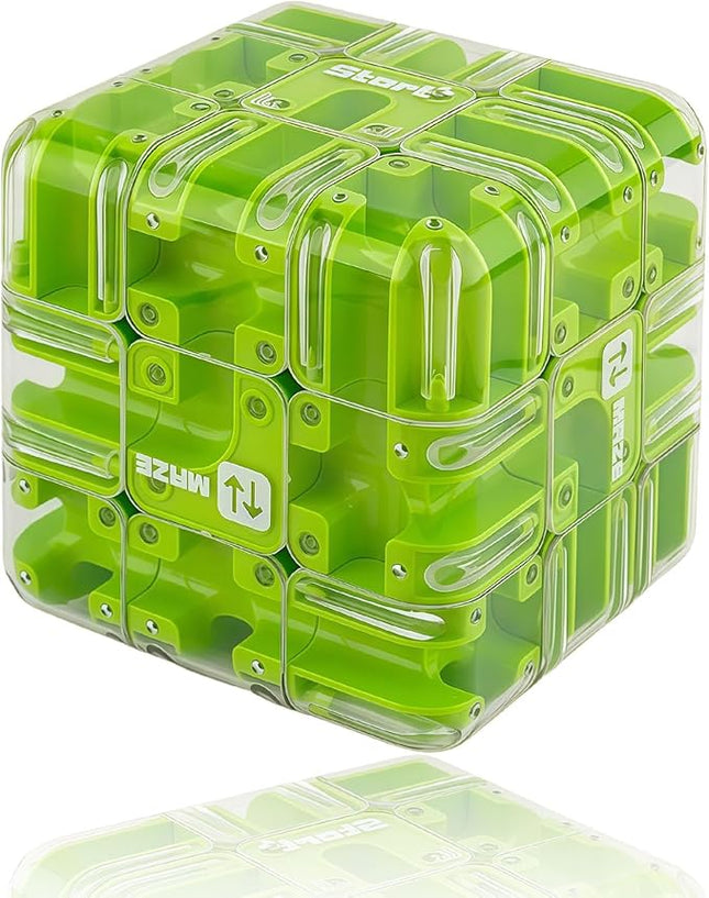 Large Labyrinth 3D Puzzle Maze Cube - Engaging Brain Teaser Toy (Green)