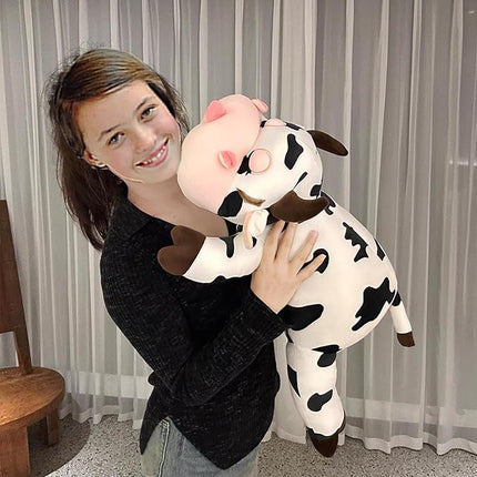 Cow Plush Pillow - 23.6 Inch Cow Stuffed Animal - Birthday Christmas Valentine’s Day Gift for Kids Adults Boys Girls