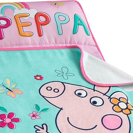 Super Soft Plush Toddler Quilted Nap Mat with Built in Blanket and Pillow