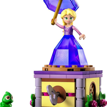 LEGO Disney Princess Twirling Rapunzel 43214 Building Toy with Diamond Dress Mini-Doll and Pascal The Chameleon Figure, Wind Up Toy Rapunzel, Disney Collectible Toy for Girls & Boys Age 5+ Years Old