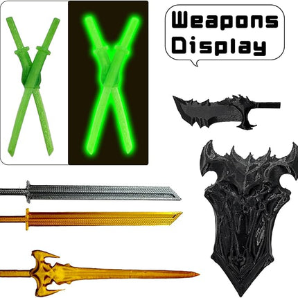 3D Printed 5.54-inch Multi-Jointed Action Figures Dummy13, Full Body Mechanical Movable Toy, Multiple Accessories, Hand Painted Figure, Desk Decoration, Creative Gifts (Glow at Night - Green)