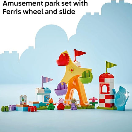 LEGO DUPLO Peppa Pig Funfair Toddler Toy - Sensory Toy Featuring Peppa Pig - Fun Gift for 2+ Year Old Boy or Girl - Helps Preschoolers Develop Color Sorting and Fine Motor Skills - 10453