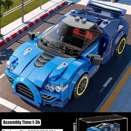 Super Sports Car Building Block Set with Display Case,Speed Race Car Building Kits Construction Toy,Car Collectible Model,Christmas Birthday Gift for Adults and Kids 6 and up(326pcs)
