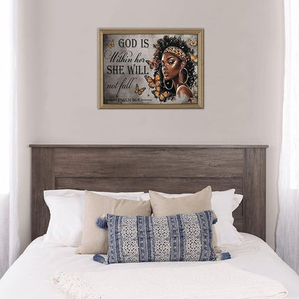 African American Jigsaw Puzzles 500 Pieces for Adults, Psalm 46:5 Bible Verse, Inspirational Black Woman Wooden Puzzle for Stress Relief & Home Decor