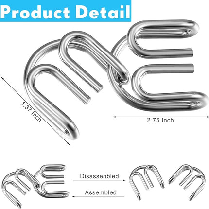 Lenwen Set of 96 Metal Puzzles for Adults with Pouch Puzzles for Adults IQ Test Disentanglement Puzzle Brain Game Unlock Interlock Game Magic Trick Toy Party Favor Challenge