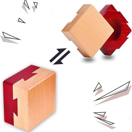 DC-BEAUTIFUL Impossible Dovetail Box Mini 3D Brain Teaser Wooden Magic Drawers Gift Jewelery Box Puzzle Toy