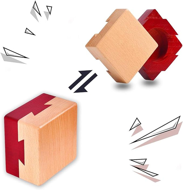 DC-BEAUTIFUL Impossible Dovetail Box Mini 3D Brain Teaser Wooden Magic Drawers Gift Jewelery Box Puzzle Toy