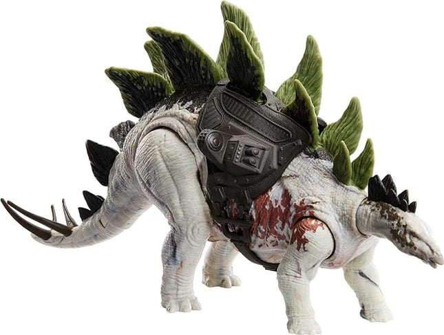 Mattel Jurassic World Gigantic Trackers Action Figure, Stegosaurus Dinosaure Toy with Attack Motion & Tracking Gear, Plus Downloadable App & AR