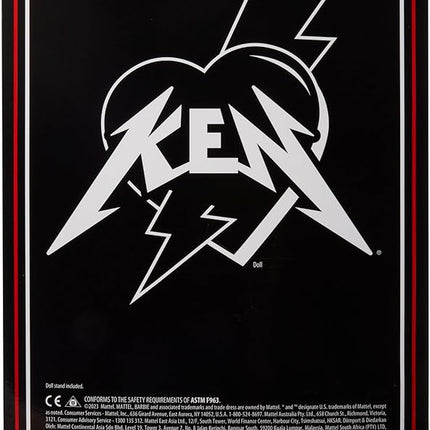 Barbie The Movie Collectible Ken Doll Wearing Big Faux Fur Coat and Black Fringe Vest with Bandana