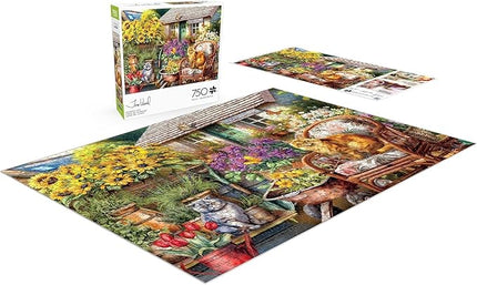Buffalo Games - Tom Wood - Country Cats - 750 Piece Jigsaw Puzzle for Adults -Challenging Puzzle Perfect for Game Nights - Finished Size is 24.00 x 18.00