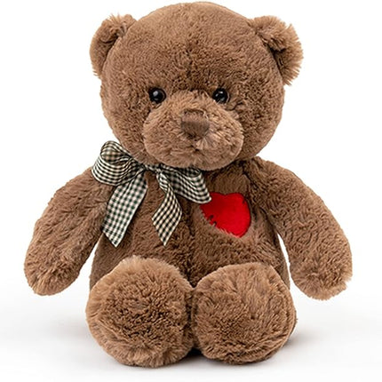 11.4” Small Teddy Bear with Heart Cute Brown Teddy Bear Stuffed Animals Soft Stuffed Bear Plush Bear Plushie Toys Gifts for Girlfriend Boyfriend Kid