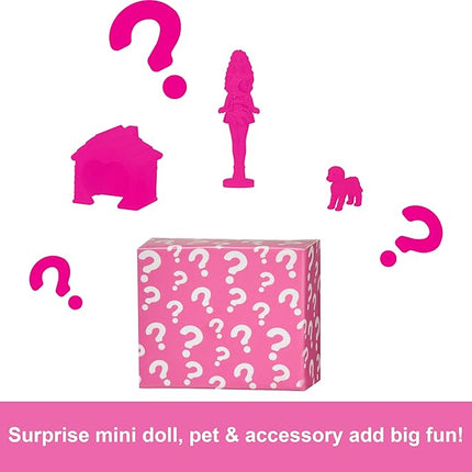 Barbie Mini BarbieLand Doll House Sets, Mini Dreamhouse with Surprise 1.5-inch Doll, Furniture & Accessories, Plus Elevator & Pool