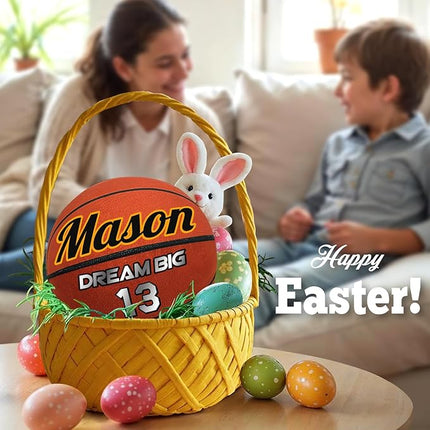 Custom Basketball Pillows with Text Basketball Plush Stuff for Boys Girls Creative Room Decor Personalized Pillows Toy Birthday Party Easter Gifts for Boys Girls Toddler