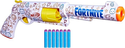 Nerf Fortnite Frenz 4 Ever Blaster, Bonus Code to Unlock Frenz 4 Ever Wrap in The Game, 6 Elite Darts, 6-Dart Drum, Fortnite Gifts