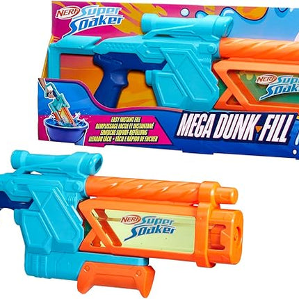 Nerf Super Soaker Mega Dunk-Fill Water Blaster, Easy Instant Fill Tank, Just Dunk & Go, 33.9 Fluid Ounce Tank, Water Toys, Ages 6+