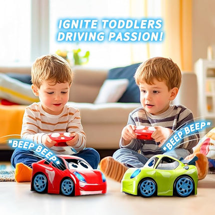 Remote Control Car, RC Car Toy with Lights and Sounds for Boys, Girls and Toddlers Ages 1-3 2-4 4-7 & 3 Years Old