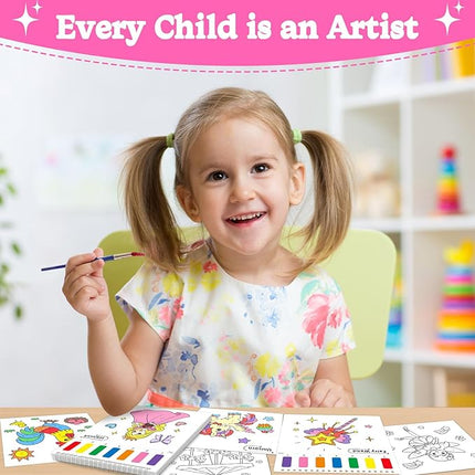 Paint with Water Coloring Books for Toddlers, Princess Theme Mess Free Watercolor Painting Papers for Kids Water Color Paint Kit Art Craft Birthday Gift for Ages 1-3, 4-8