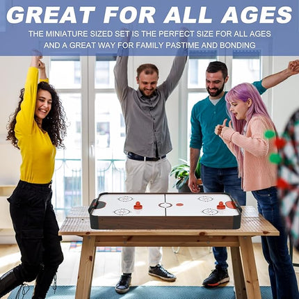 40in Tabletop Air Hockey Table, Portable Arcade Game Table for Kids and Adult, Indoor Game Table w/ 2 Pucks, 2 Pushers, Electronic Motor Fans for Game Room、Family Recreation