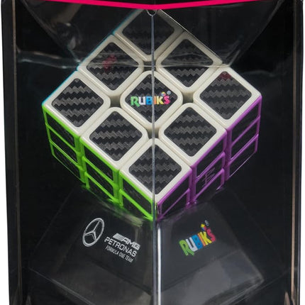 Rubik’s Cube, Mercedes-AMG Petronas F1 Team Carbon Fiber Cube, F1 Collectible & Desk Décor, Problem-Solving Brain Teaser, Fidget Toy, Sensory Puzzle, for Ages 8 & Up