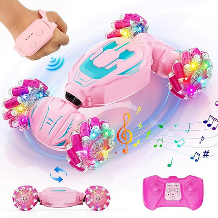 Gesture Sensing Stunt Remote Control Car - 2.4GHz 360° Rotating 4WD Transform RC Car, Birthday Gift for Girls 6 7 8+ Year Old