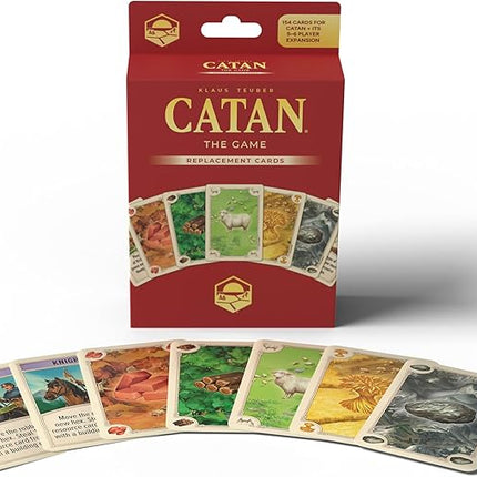 CATAN Base Game Card Accessory (6th Edition) Complete Replacement Set with 95 Resource Cards & 25 Development Cards, Made Studio