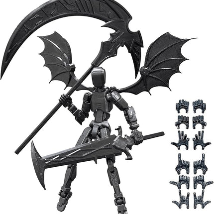 T13 Action Figures Set (Assembly Completed) Lucky 13 Action Figure,3D Printed Robot 13 Action Figure, Dummy 13 Set, for Collectors Desktop Decorations, Black